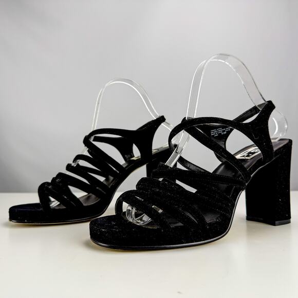 Black Chunky Velvet Sandals BP Size 8.5 - Picture 4 of 7